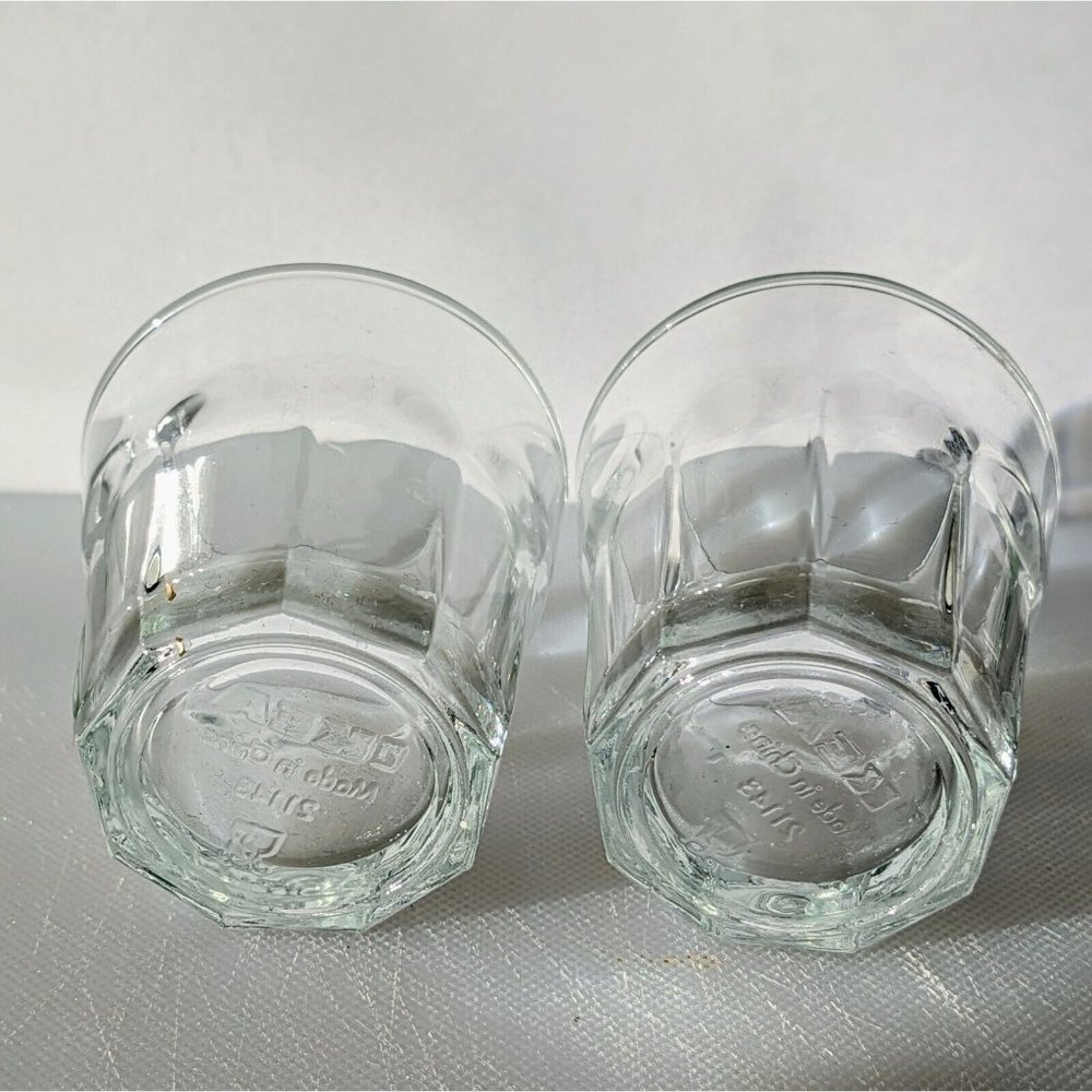 Set Of Two (2) Ikea Shot Glasses Clear Classic Shape Thick Tapered Faceted - Picture 2 of 4
